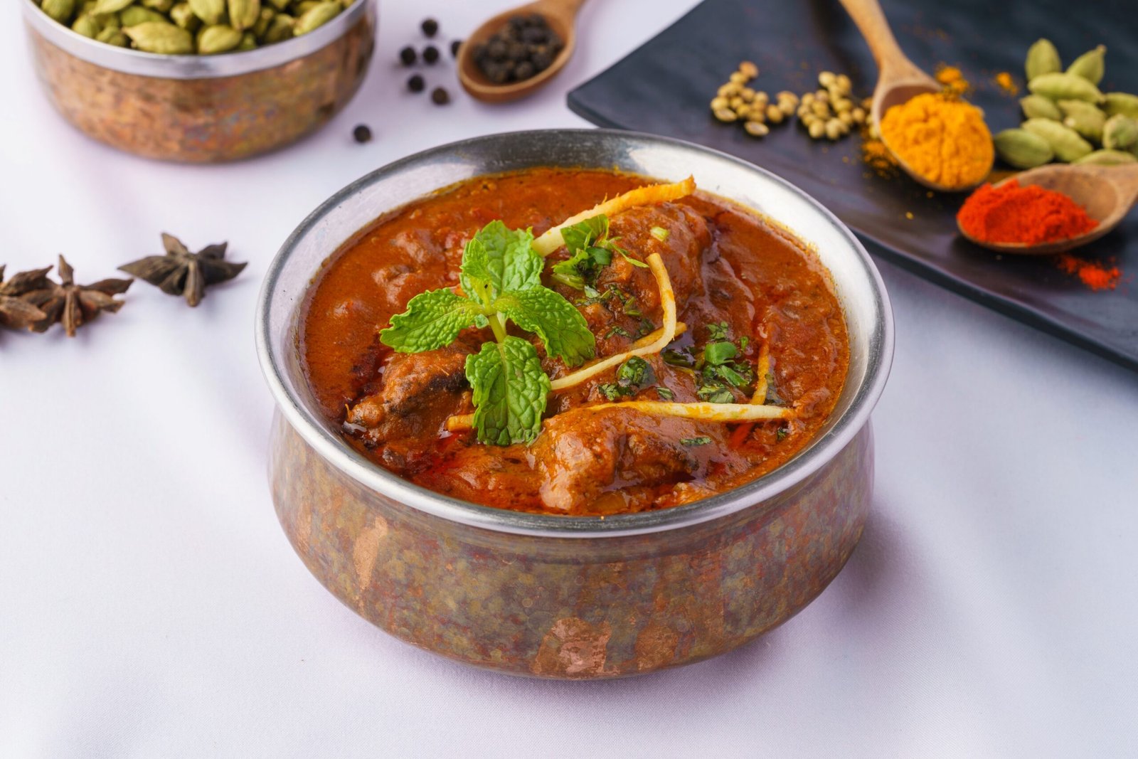 Chana masala served in traditional Indian style